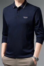 2023春秋季新款中年人爸爸装休闲套装商务长袖翻领T恤男上衣服，男装T恤，电商B212（原钱塘6029）