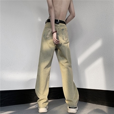 美式ins高街暗黑牛仔裤刺绣直筒裤子A061-1-JM1724-P65控88，男装牛仔裤，电商A061-1