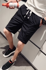 2021夏装精神小伙短裤男快手青年沙滩运动裤潮黑1D，男装休闲裤，电商C301