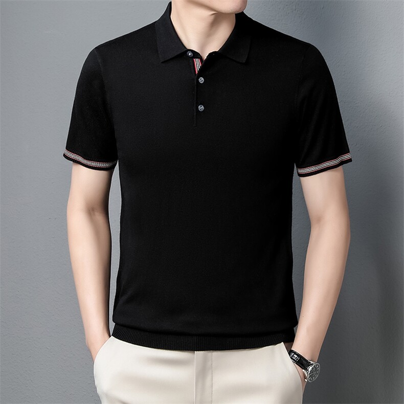宽松透气POLO衫男2023夏季新款短袖免烫冰丝衫男t恤时尚百搭男装,男装T恤,电商B212（原钱塘6029）