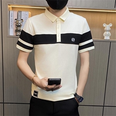 PL038-特P40社会小伙POLO衫短袖T恤男夏季潮流修身拼接时尚翻领，男装Polo衫，电商D310B-1