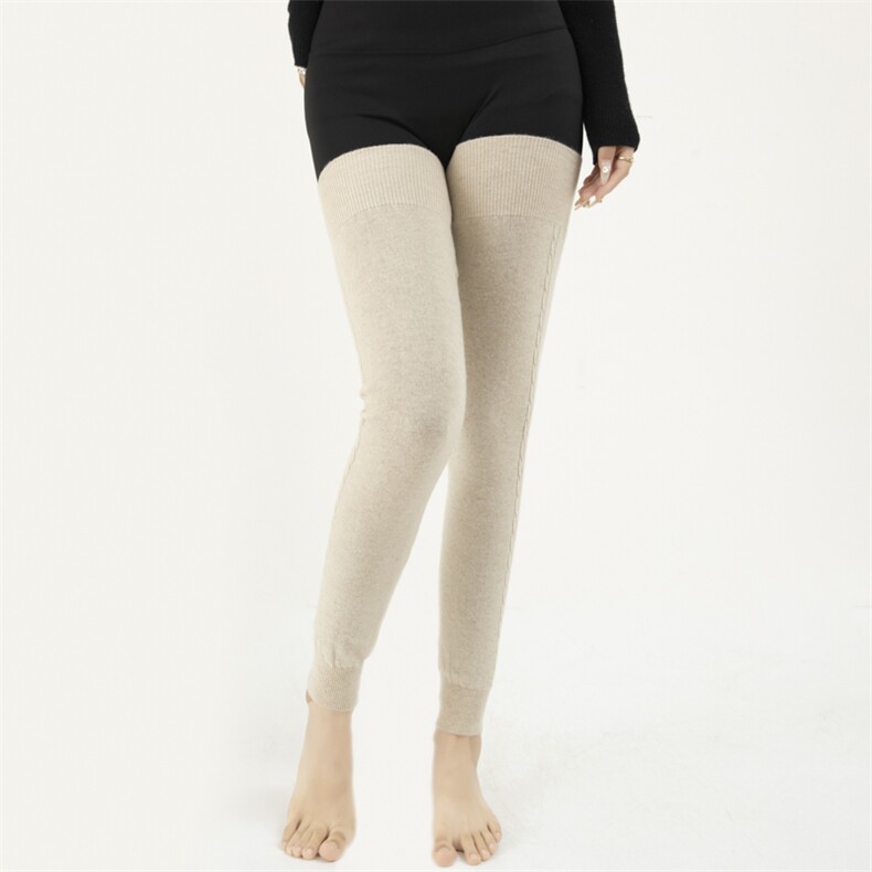 2025年秋季新款百搭女士双股加厚保暖加长护腿，袜子，绒上羊绒