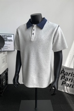 夏季新款港风日系假两件拼接POLO领短袖T恤XZ213-TX28-P35-控68，男装T恤，星座213