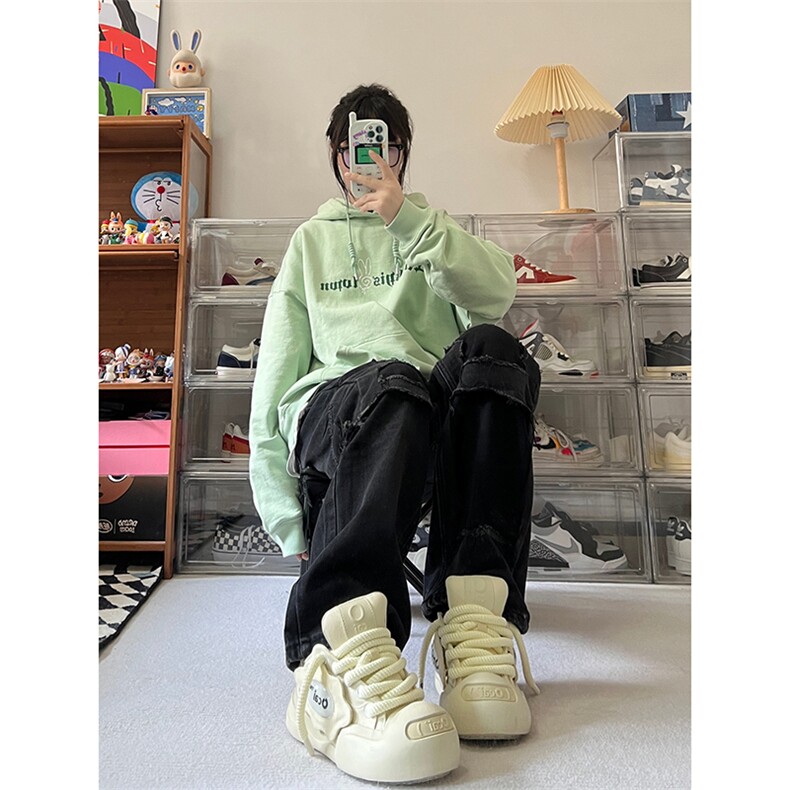 B221美式ins高街暗黑小众撞色破洞直筒牛仔裤LK23109-P65控88,男装牛仔裤,电商B221
