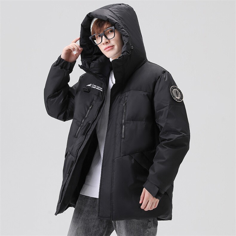 标白鸭绒羽绒服2025潮牌同款迷彩连帽保暖加厚外套DB6591-P180,男装羽绒服,星座1210A
