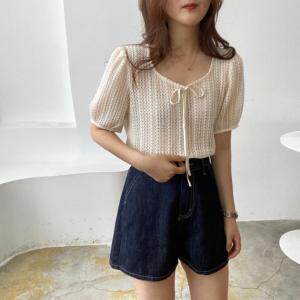 韩系针织蝴蝶结上衣,其它,土布鱼