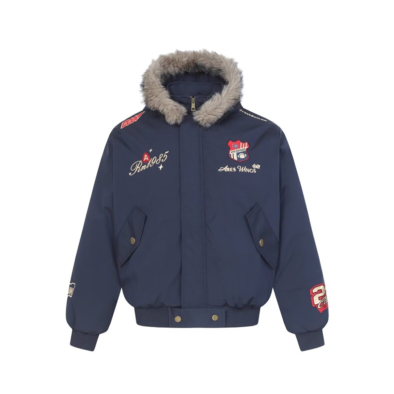 潮牌摩托车赛车风保暖防风棉服秋冬季户外防水外套LM50455-P88,男装棉衣,星座1008