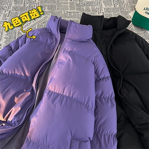 主推十万现货新款港版纯色港风立领宽松保暖棉衣外套CYMY9099-P55图片