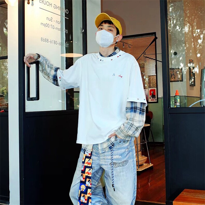 万针全刺绣工艺高品质260克双纱纯棉美式高街短袖T恤特P33,男装T恤,电商A486