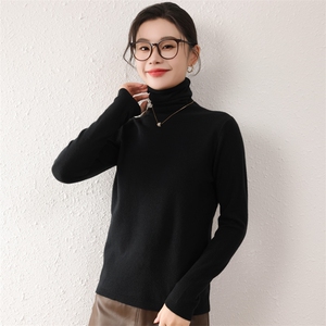 套头时尚气质纯色秋冬季新款女时尚百搭显瘦针织衫图片