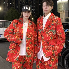 RS1薛之谦同款李美越大码单上衣西装西服婚庆表演出团队服新中式，男装西服，星座115A(原星座507）