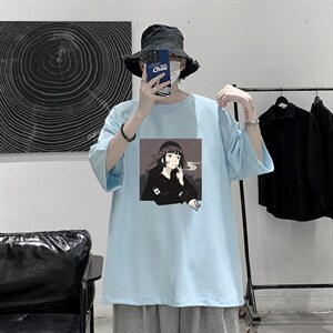 HT73122-P22 华夫格t恤男短袖男大码五分袖 大皂风图片