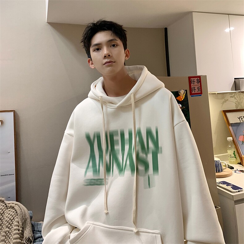 抖音供货、复合360克现货字母印花连帽卫衣宽松D223A-WY2219-P50，男装卫衣，电商019-1