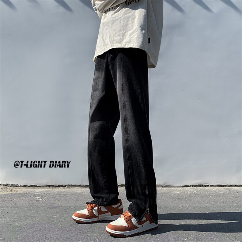 秋冬季oversize黄泥色牛仔裤男款潮牌欧美高街vibe裤子K5501-P41，男装牛仔裤，星座512-2