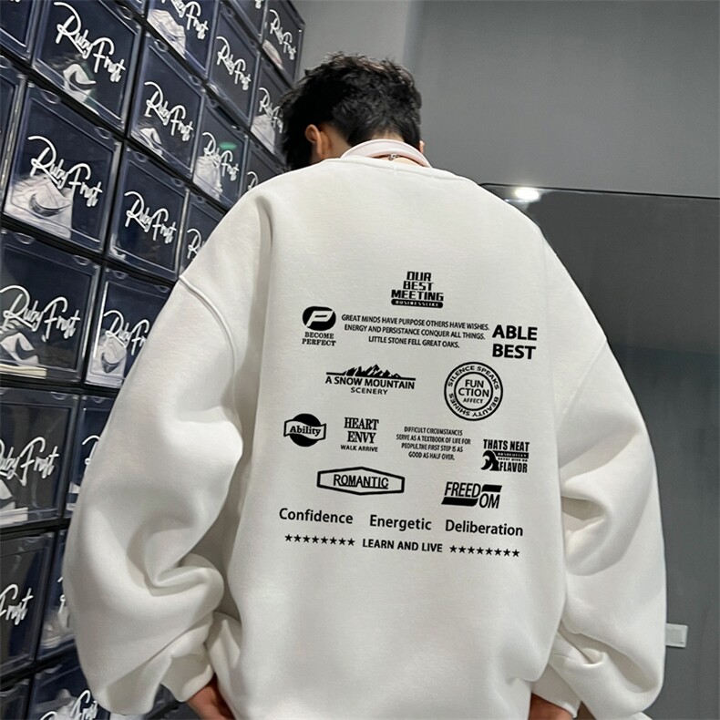！圆领卫衣男装港风长袖T恤男外套男WY175-P28,男装卫衣,电商B367