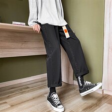 送腰带~直筒牛仔裤男直筒阔腿长裤ins宽松九分裤子A080-9258-P35，男装牛仔裤，电商A080