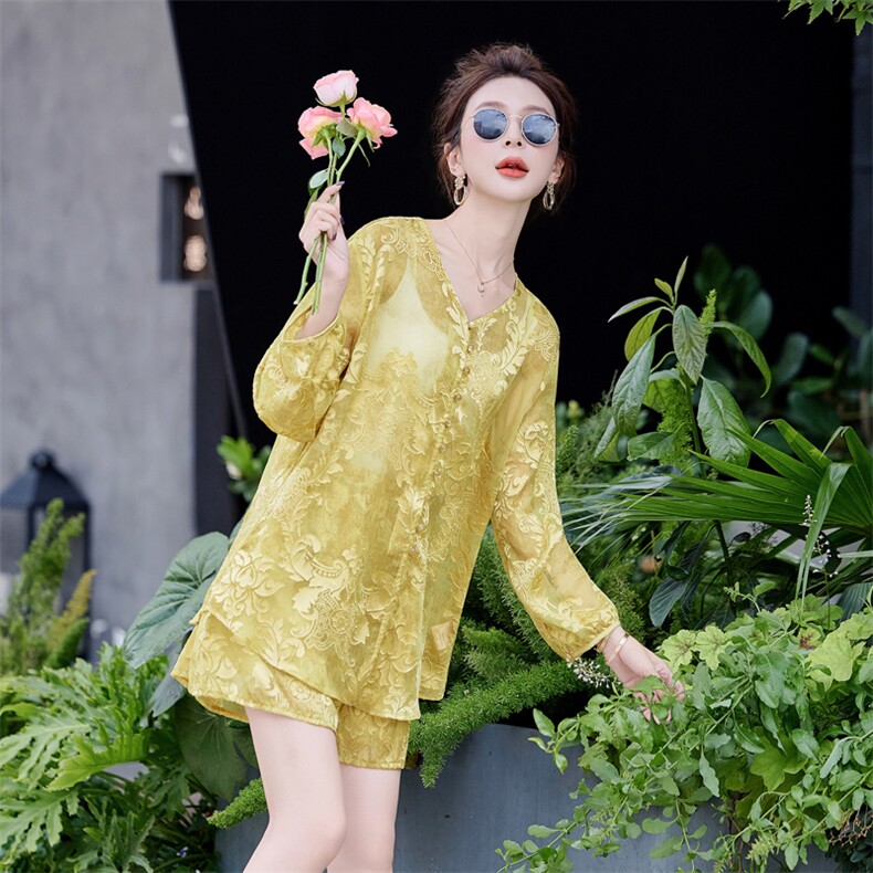 2025夏装新款新中式提花两件套,女装套装/套裙,曼琳思菲