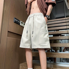 美式工装短裤男2025夏季宽松直筒中裤休闲五分裤A436-1501-P35，男装牛仔裤，电商A436