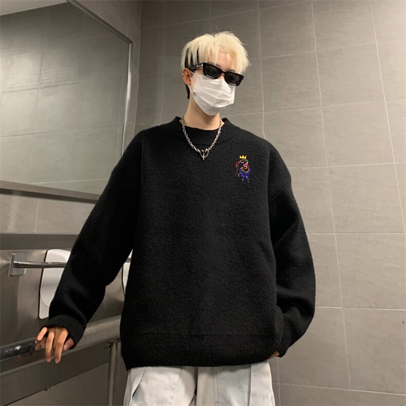 高质量！秋冬季半高领毛衣男士加绒加厚线衣针织衫男DMY549-特P38图片