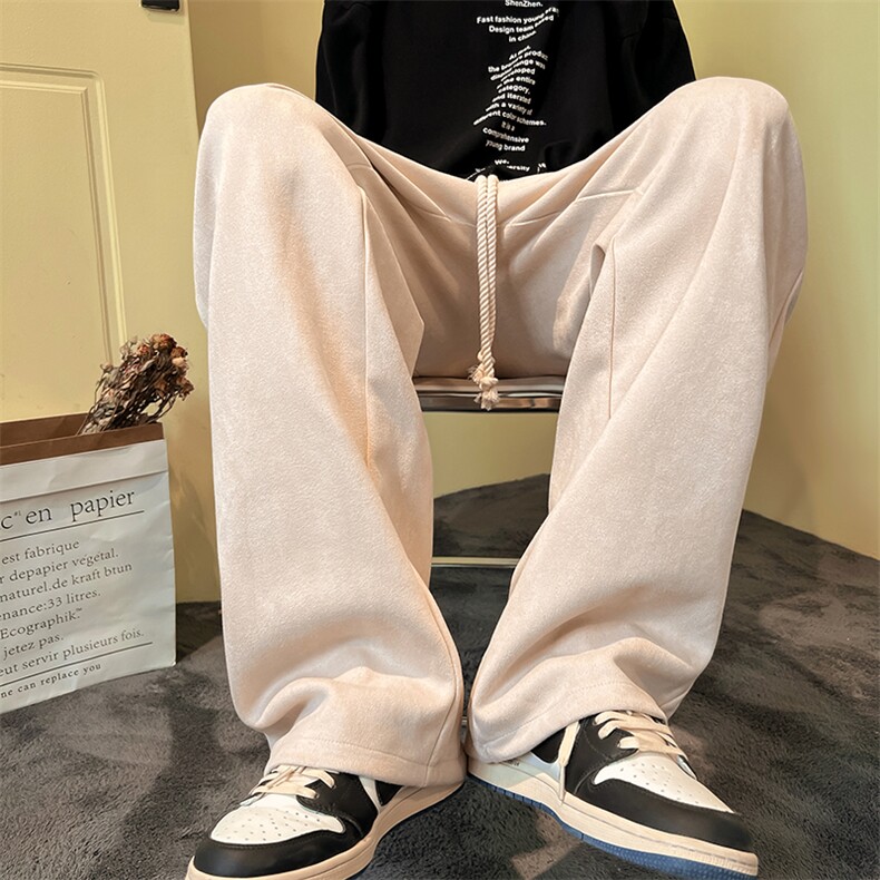 麂皮绒 直筒休闲裤B342-K7006-P50控68图片