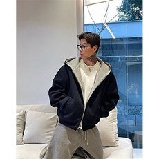潮牌春秋卫衣男女复古廊形情侣连帽衫高街撞色休闲外套WF33，男装卫衣，星座1116A（原606A-3）