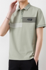 25052-特P35夏季休闲时尚T恤男短袖打底衫休闲翻领短袖polo衫男，男装T恤，电商D310B