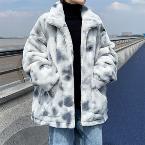 冬季2024中性男女装羊羔毛棉服外套立领棉衣男加肥加大码胖子衣服图片