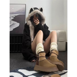 网图 座山雕秋冬季连帽猫耳朵棉衣男女情侣装棉服外套潮流 特P99图片