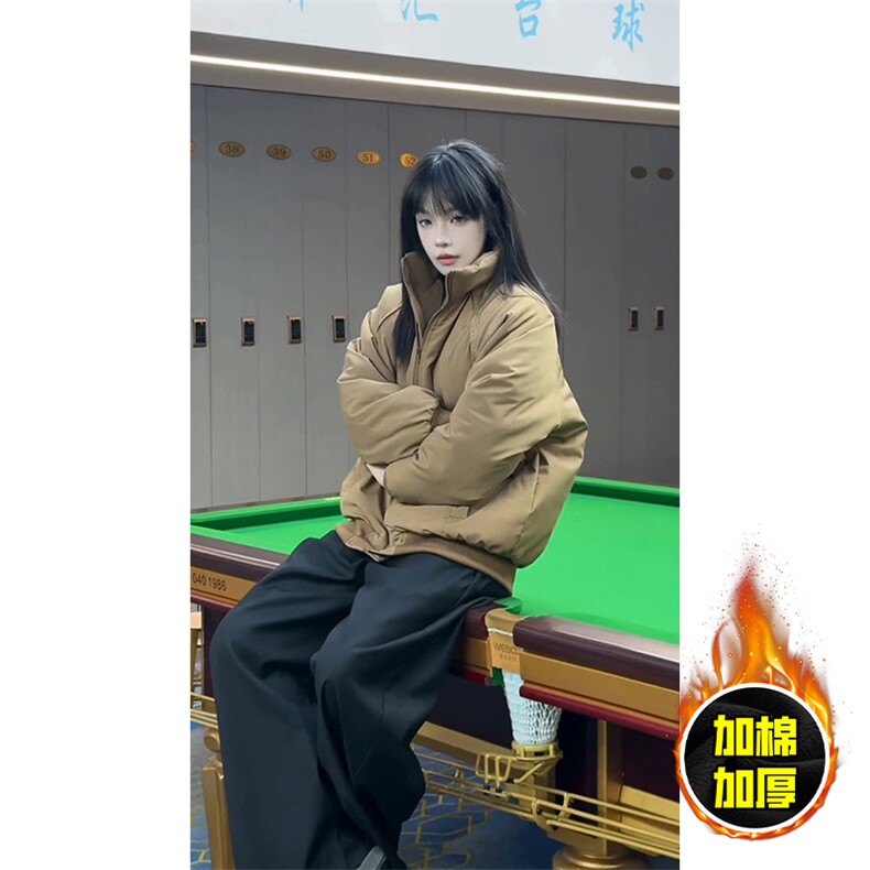 现货美式高街休闲棉衣夹克三防立领纯色户外工装加厚棉服外套,男装夹克,电商A486
