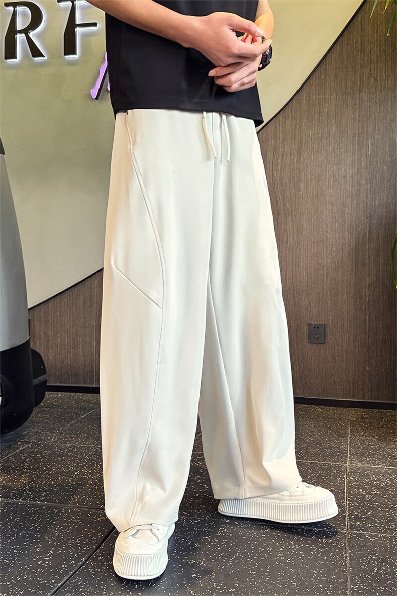 K8818-P68夏季丝滑垂感直筒宽松冰丝休闲西裤男,男装西裤,电商A368