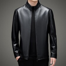 BAMJ-2316钱塘2020-2中年男士秋季商务休闲皮衣夹克外套P560，男装皮衣，钱塘207-2