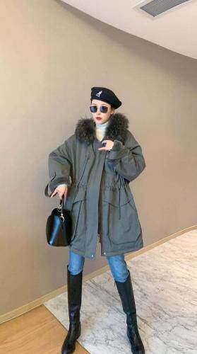 冬季新款貉子毛大毛领派克服，女装，西子玛雅