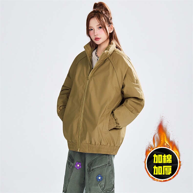 现货美式高街休闲棉衣夹克三防立领纯色户外工装加厚棉服外套,男装夹克,电商A486