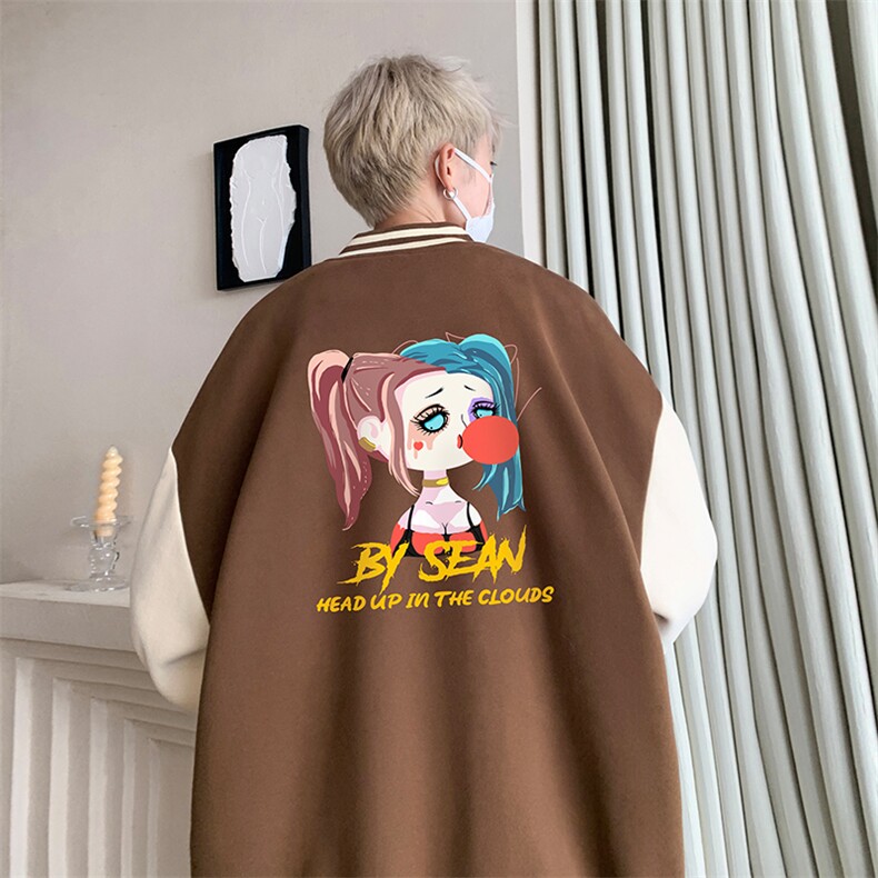 摇粒绒棒球服男大码开衫卫衣男夹克BF86298-P65,男装夹克,电商A040