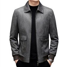 2023秋季夹克鹿皮绒外套中年商务休闲茄克百搭男装MNSA21272-P265,男装夹克,电商B212（原钱塘6029）
