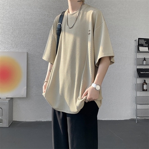 超大码金属标手工设计肌理感短袖T恤8XL-M垂感冰丝半袖DX1220/P38图片