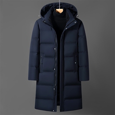 羽绒服冬季中长款连帽极寒保暖加厚加长大码外套6809-P180298，男装羽绒服，星座1210A