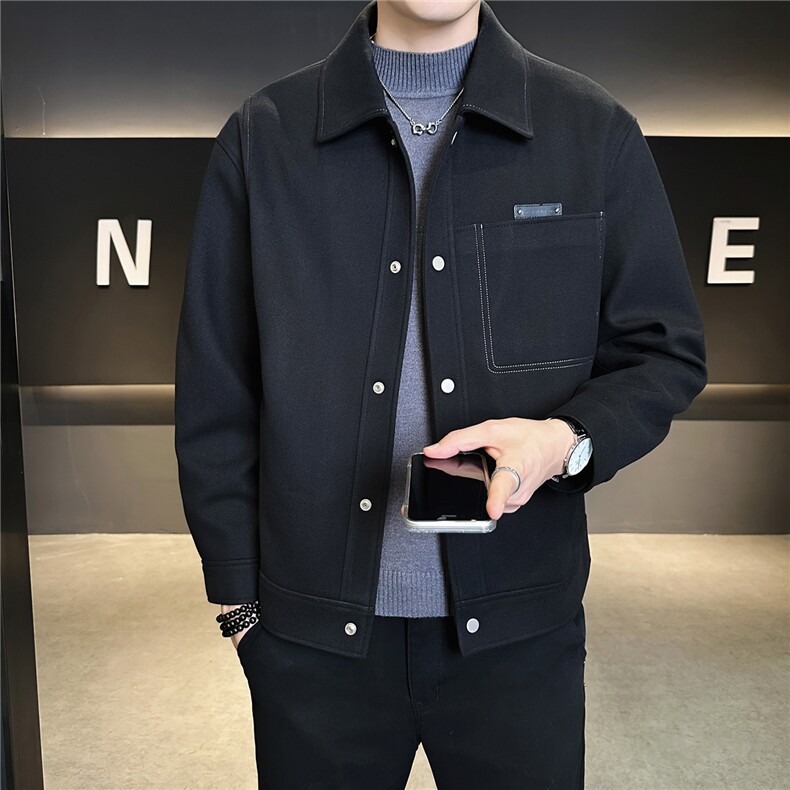 毛呢外套男秋冬季2025新款痞帅呢料男装呢子夹克 A313-8918-P150图片 毛呢外套男秋冬季2025新款痞帅呢料男装呢子夹克 A313-8918-P150图片