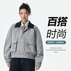 翻领工装外套男2025秋季新款时尚百搭宽松休闲夹克JS5613-P100，男装夹克，星座610（原A335）