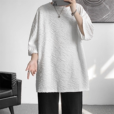 D004-P352025夏季新款特殊面料短袖t恤男士大码港风半袖潮M-5XL，男装T恤，电商B280-1（原A049）