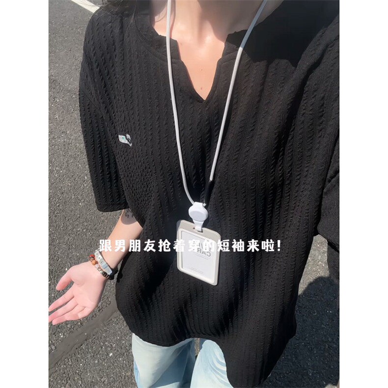 XZ809A/FFF05/P35/控48 美式V领坎肩万针小狗绣花T恤图片