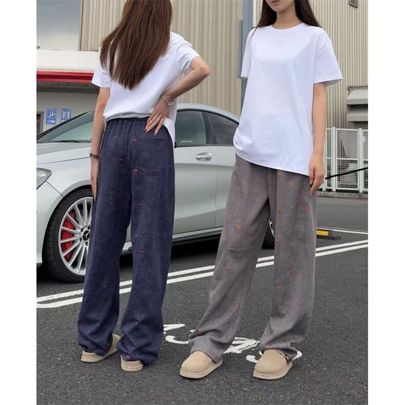 网图早秋新款长裤美式撞色休闲裤男宽松弯刀裤特P45,男装休闲裤,电商D205