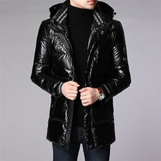 冬季新款羽绒服男中长款外套中年爸爸装厚连帽上衣HPN19008-P300，男装羽绒服，电商B212（原钱塘6029）