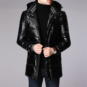 冬季新款羽绒服男中长款外套中年爸爸装厚连帽上衣HPN19008-P300图片