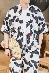 夏季大码风道袍棉麻开衫男女薄款衬衫日系和服外套潮 F03/P45图片