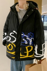 港风夜景21冬新款个性印花连帽面包服棉衣外套G3002-P100控125，男装棉衣，星座914-3