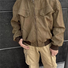 简约文艺潮流百搭原宿时尚ins灯芯绒夹克新款慵懒流行日系气质，男装夹克，星座601-1
