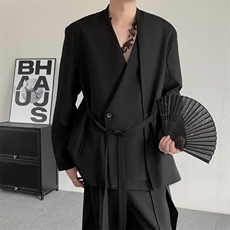 春装日系复古新中式复古新中式西装高级感提花西服外套设计感外套，男装西服，星座909