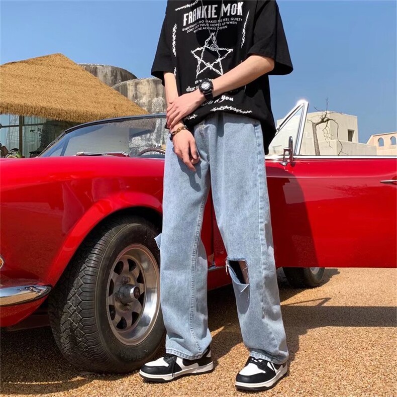 青春流行牛仔裤拉链百搭潮春季简约长裤NV108P40图片