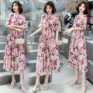 专柜4390元 品牌折扣女装春夏新款桑蚕丝连衣裙 欧9140P图片